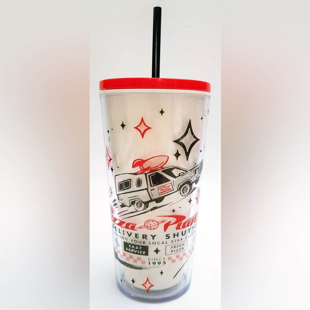 Toy Story Pizza Planet cup with lid and  Straw